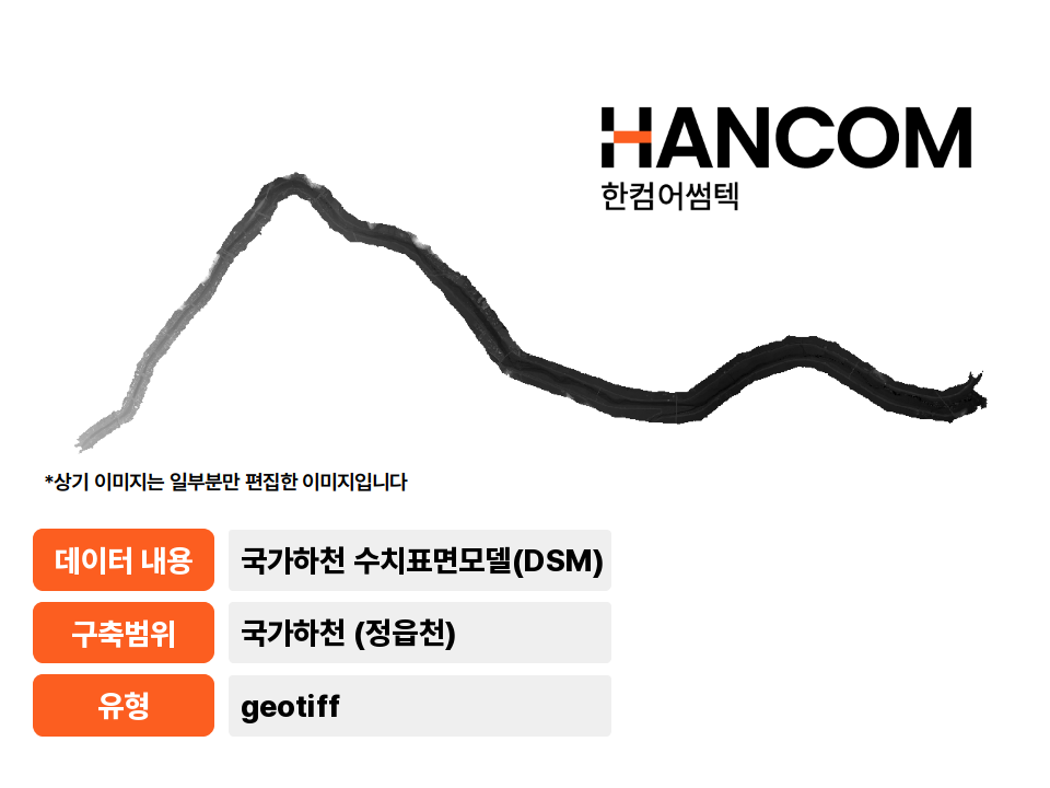 '국가하천(정읍천) 수치표면모델(DSM)'상품 썸네일 이미지